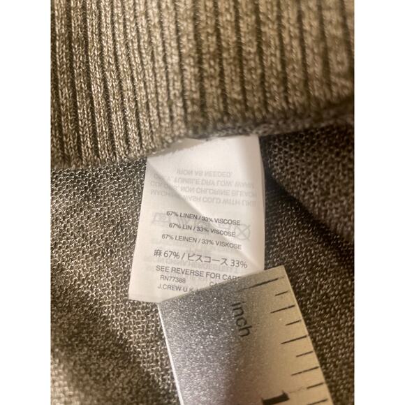 J Crew Womens Size Medium Linen Viscose Blend Sweater Knit Casual Grey Taupe - Picture 8 of 8